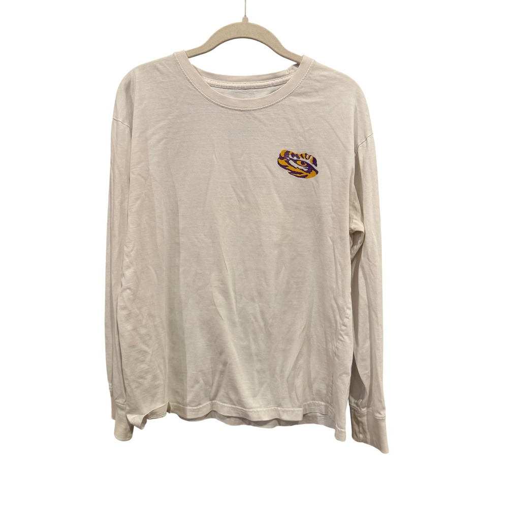 LSU Tigers Traditions Long Sleeve T-Shirt White Purple Gold Graphic Large
